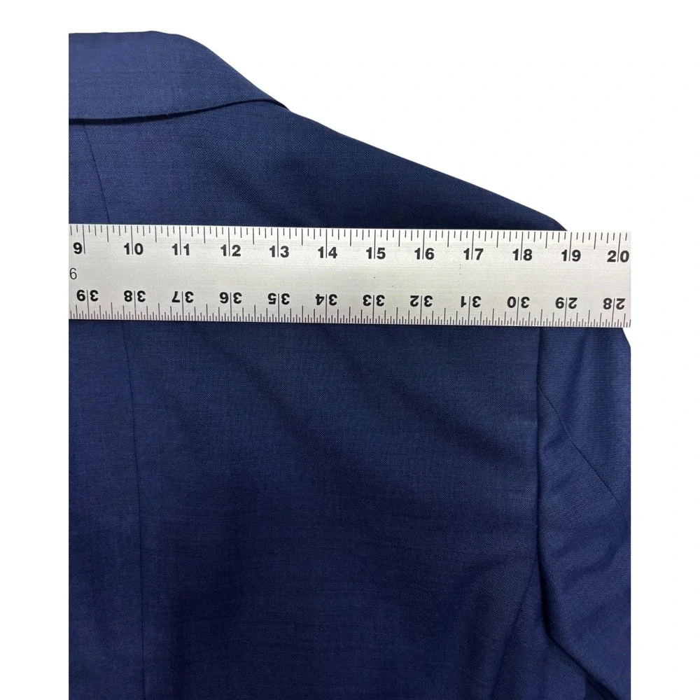 Tommy Hilfiger 42S 40x29 Navy Blue 2pc Pant Suit Stretch Wool Flat Front Mens